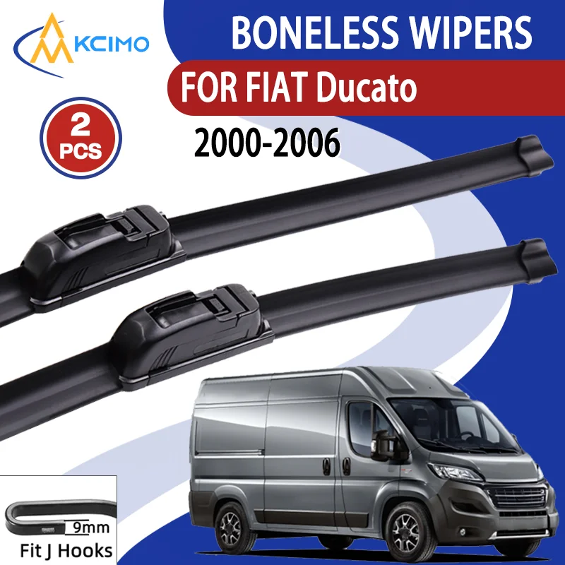 Lâminas de limpador tipo U sem riscos HD 22" + 20" Design sem moldura Fácil instalação para Fiat Ducato 2000-2006