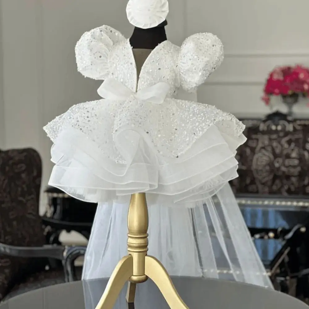 

Бальное платье принцессы с блестками для девочек, вечерние платья-пачки для маленьких детей, платья с цветочным узором для девочек на свадьбу, день рождения, вечеринку, детская одежда