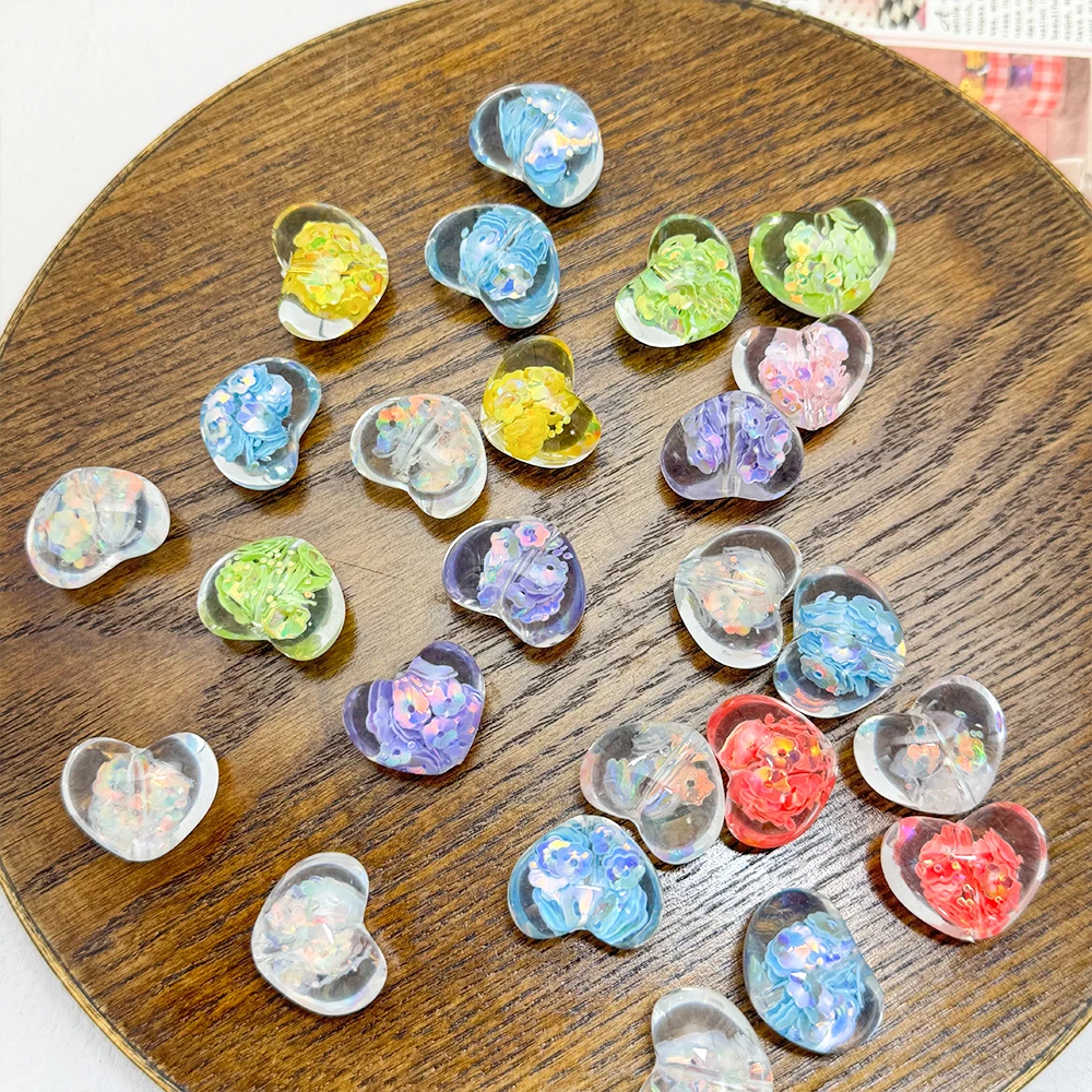

Сердечный дизайн 18*22 мм 100 шт. DIY необычные бусины/прозрачный эффект/ручная работа/фурнитура и компоненты для ювелирных изделий/форма сердца/бусина из смолы # 19034