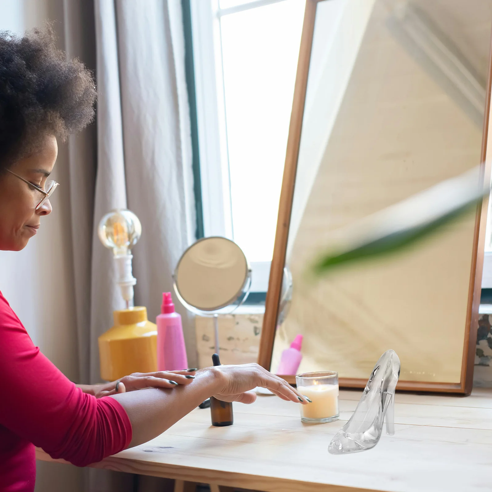 

Crystal Shoe Jewelry Box Cute Acrylic Organizer for Storage Display Holder Trinkets Ring Case Household Decorative