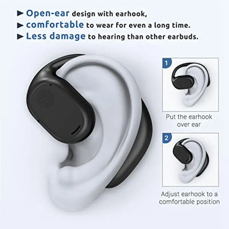 DTD464 Hot Sale-Open Ear Headphones, Bluetooth 5.3 Wireless Headphones True Wireless Open Ear Earbuds with Earhooks Sports Headp