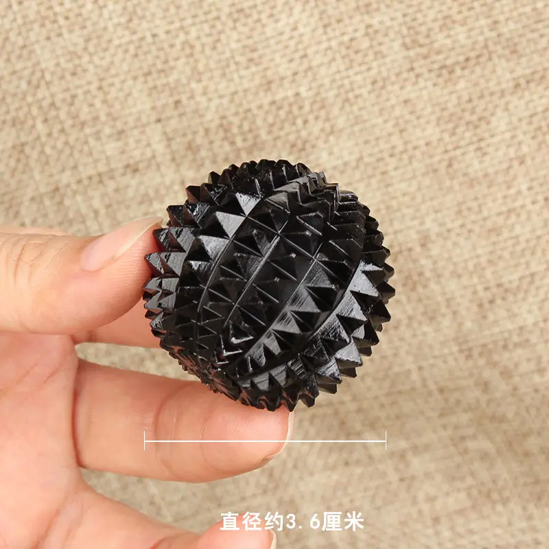 Natural Cattle Horn Massage Ball Durian Display Collection Hand Craft Acupuncture Points 6cm