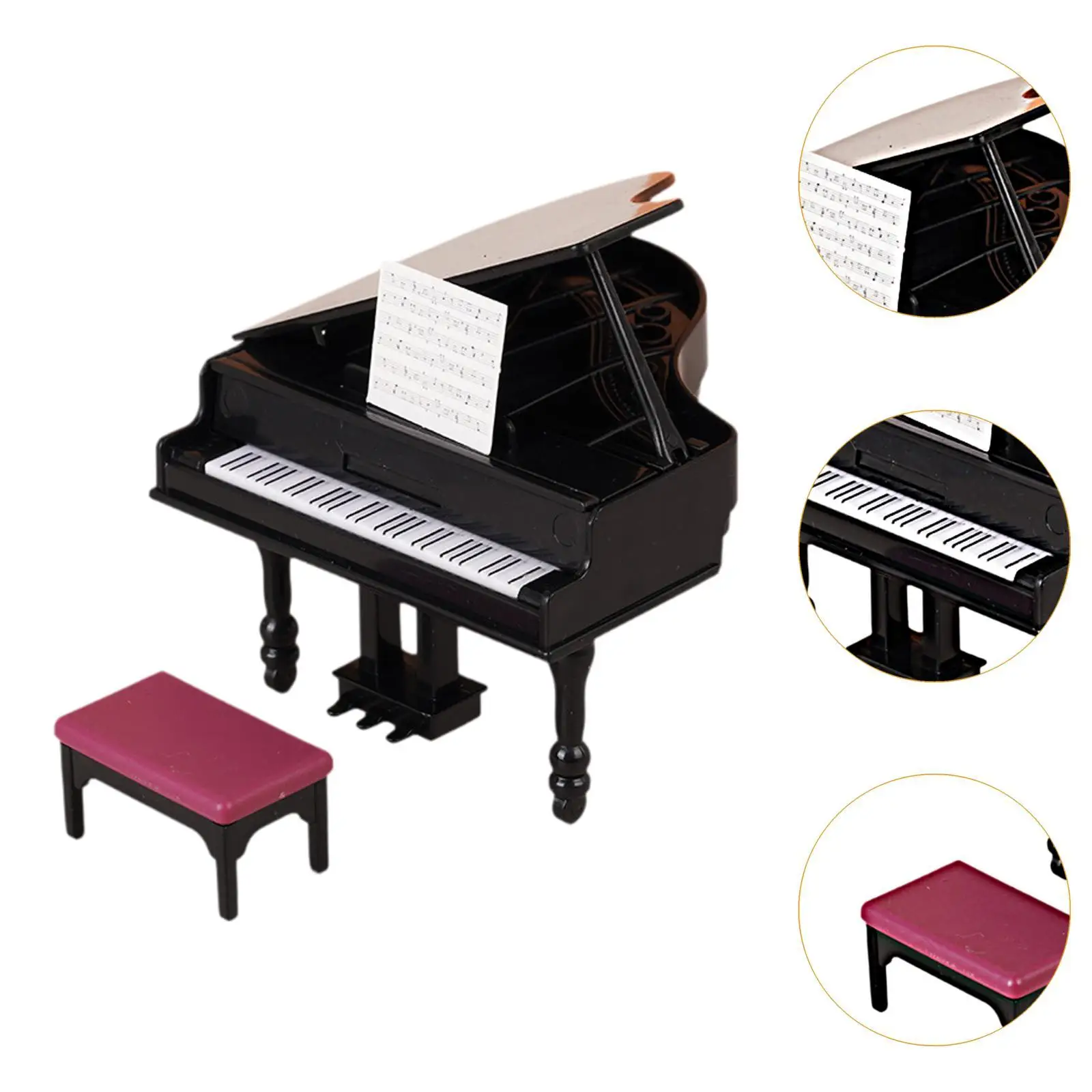 Casa delle bambole in scala 1:12 con sgabello per soggiorno, camera da letto, casa da gioco