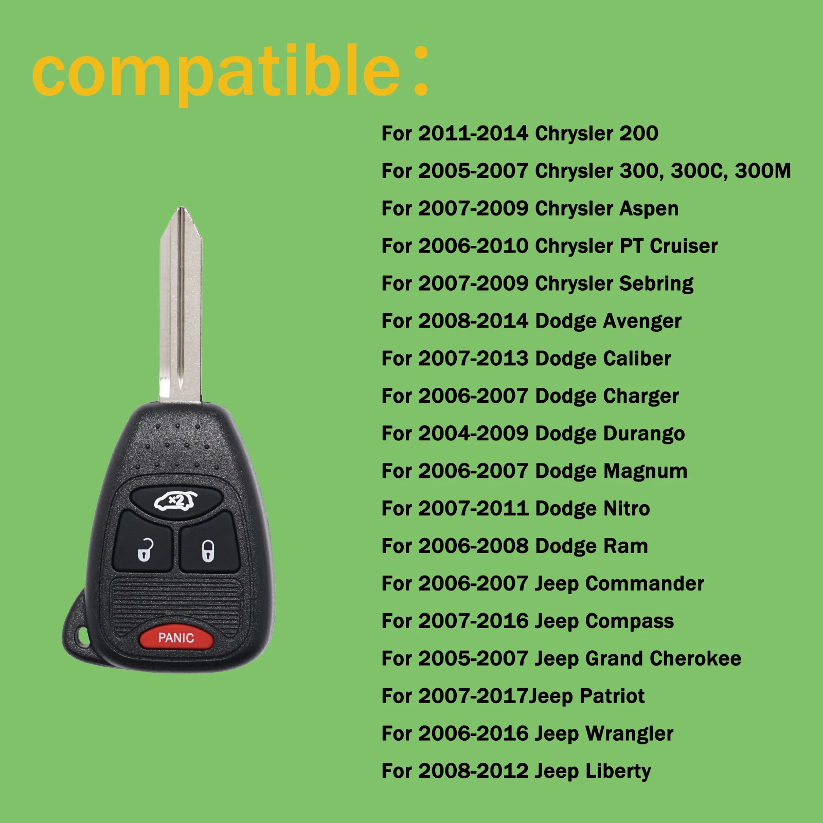 ATPSTOGO New Remote Key fob + Programmer tool for 2008-2016 Dodge Chrysler Jeep Ram Paogramming key fob OHT692427AA