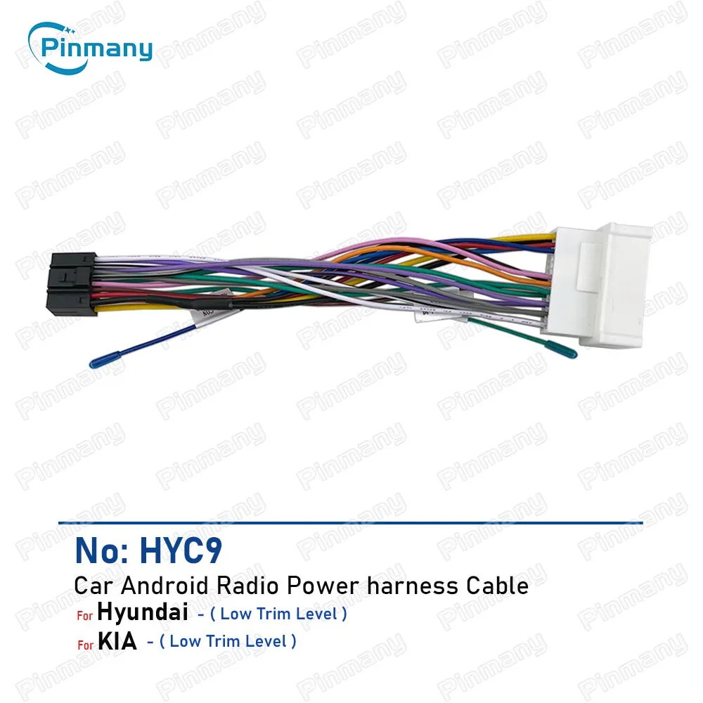 For Hyundai Accent Azera H100 H350 KIA Carnival Car Stereo Cable Connector Android Radio Audio Power Wire Harness Adapter HYC9
