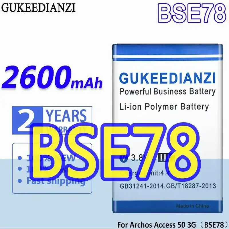 

Быстрая зарядка 2600 мАч для мобильного телефона Archos Access 50 3G AC50AS3G AC50AS4G, аккумулятор BSE78
