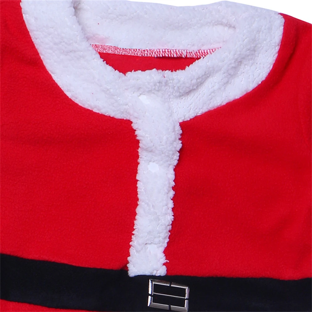 Christmas Carnival Party Kids Santa Claus Costume Toddler Baby Xmas Red Clothes Outfit Child Unisex New Year Tops Pants Hat Set