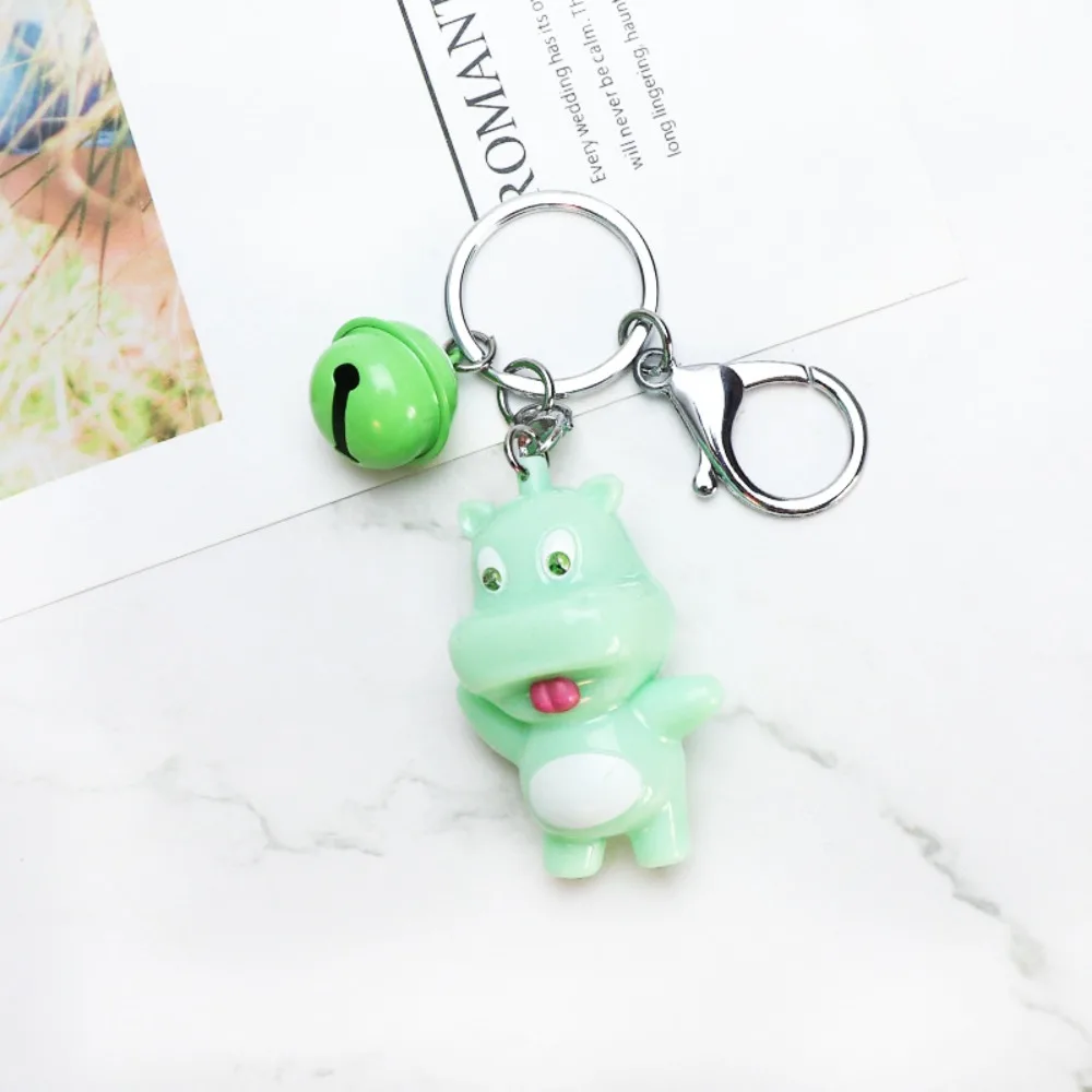 Keychain Mini Moo Deng Key Ring Can Sing Bell Dwarf Hippo Pendant Popular Waterproof Bouncing Pig Mu Dang Doll Travel