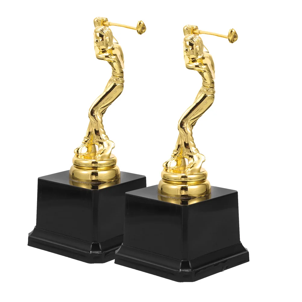 

2 Pcs Trophy Golf Child Golfing Competition Trophies Abs Sports Award Adornment Delicate Athlete