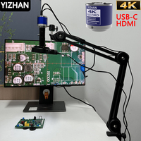 4K Digital Microscope 48MP USB-C HDMI Microscope Camera For Electronics, 0-150X Industrial Microscope With Upgraded Bracket