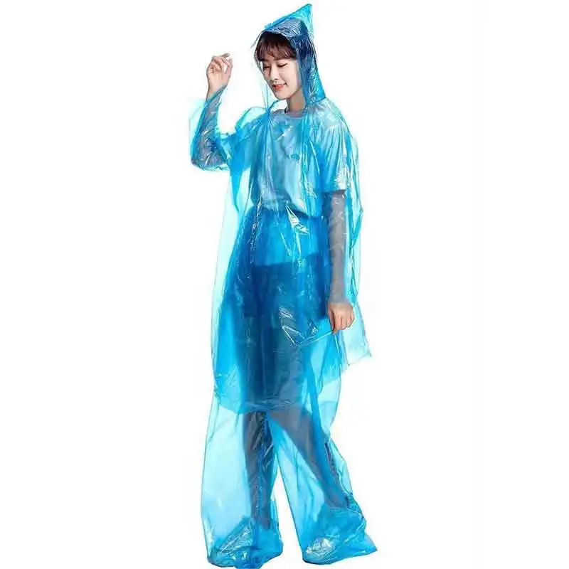 Unisex Adult Scenic Tourism Outdoor Camping Hiking Disposable Raincoat Rainwear Tops + Pants