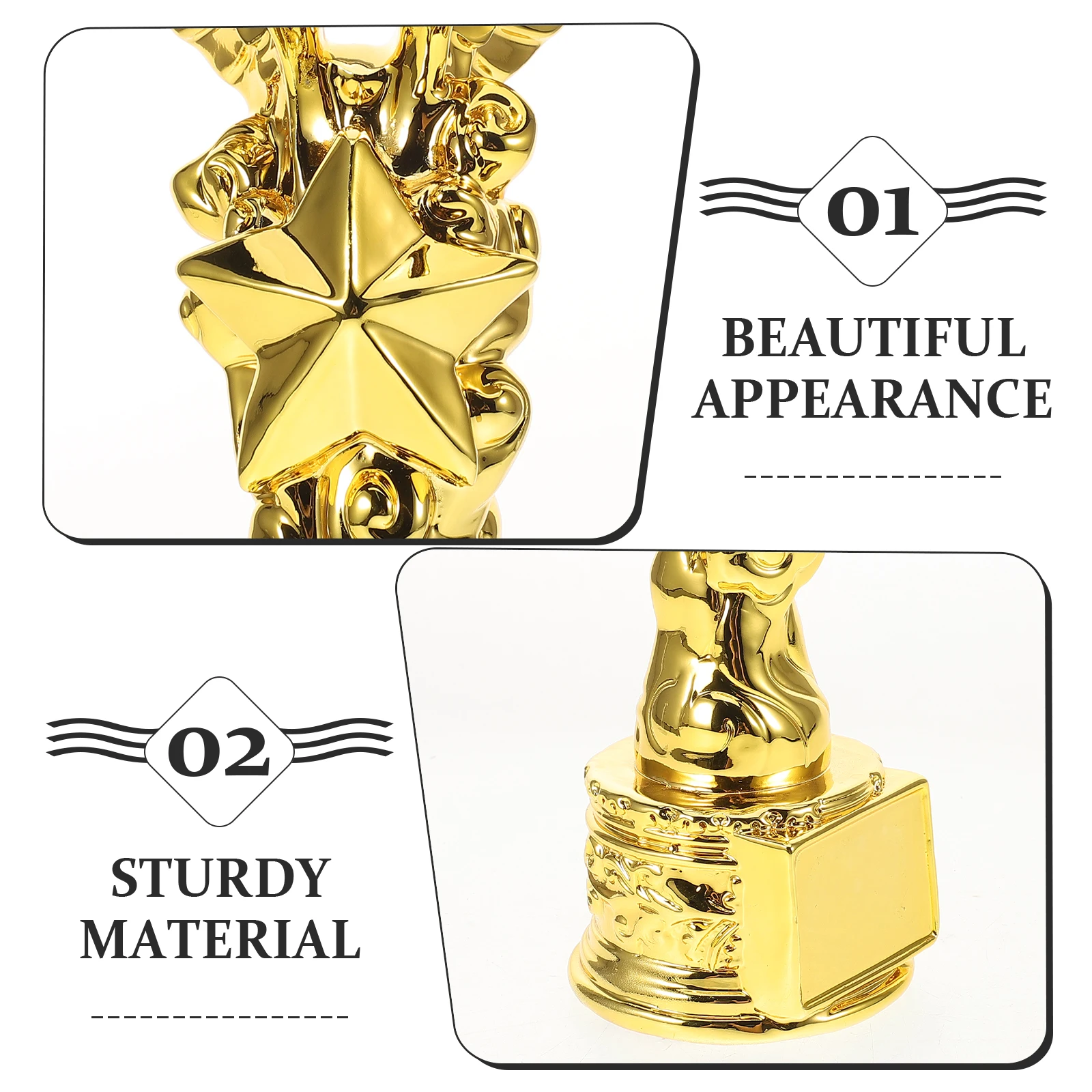 

Resin Trophy Creative Electroplated Award for Outstanding Employees Sports Competition Ceremony Employee Month Trophies Adult
