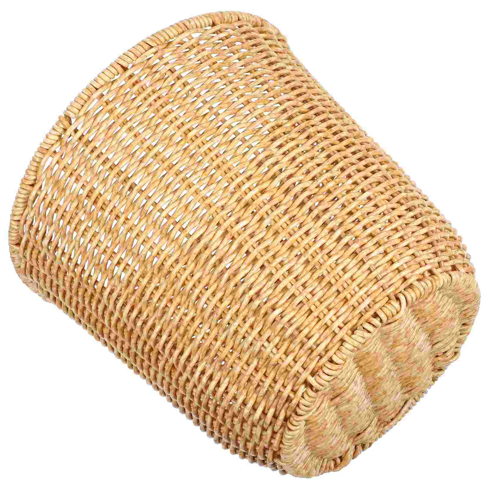 

Woven Trash Can Storage Organizer Sundries Basket Small for Bathroom Bin Laundry Baskets