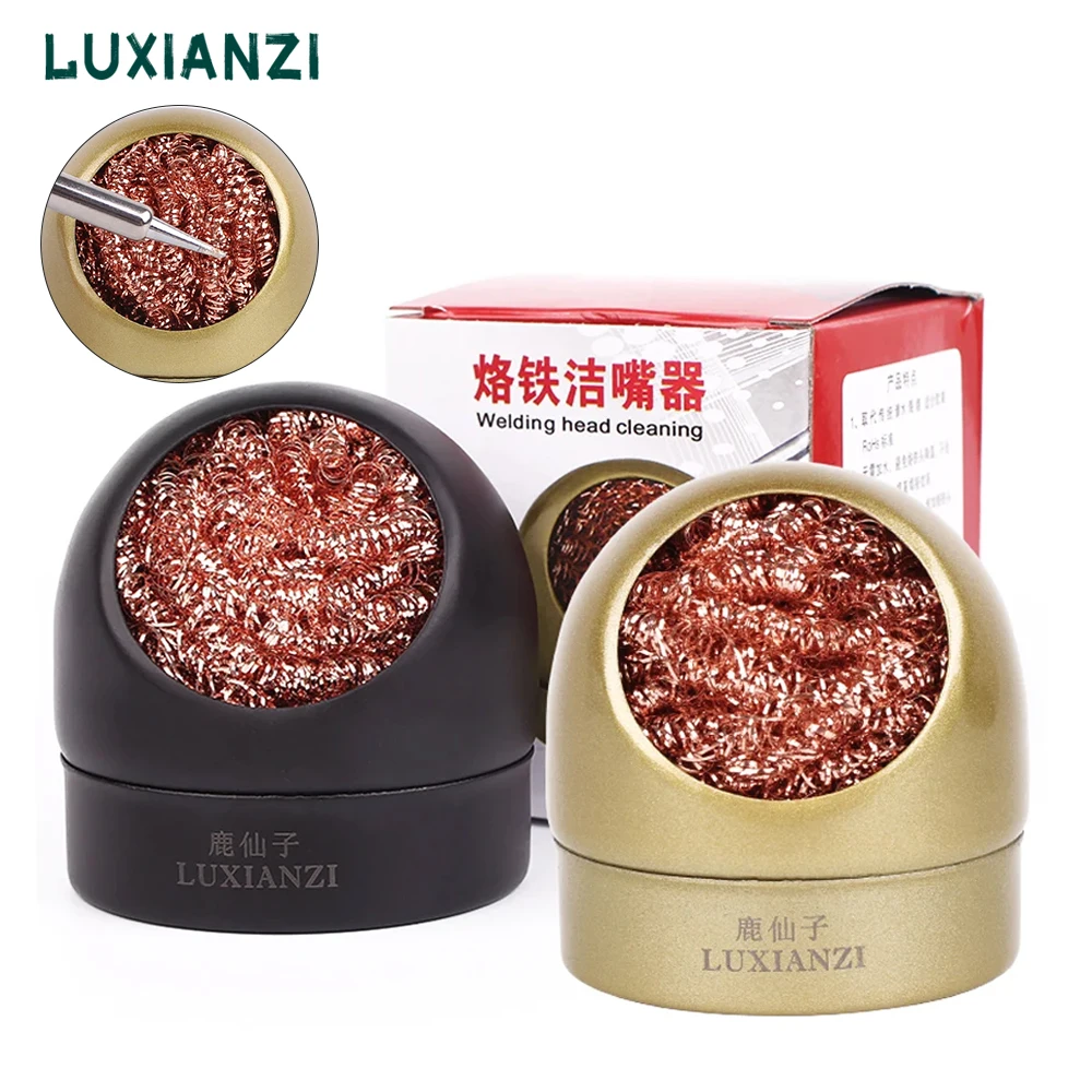 

LUXIANZI Soldering Iron Tip Cleaning Ball Desoldering Soldering Iron Mesh Filter With Metal Dross Box Tin Remover Clean Ball