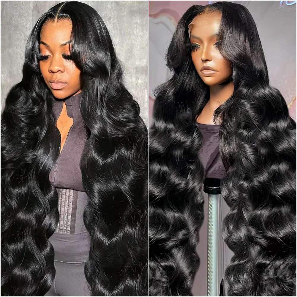 HD شفاف 13x6 الدانتيل الجبهة باروكة من شعر طبيعي البرازيلي الطبيعي الجسم موجة 360 كامل 200% الكثافة الدانتيل الباروكات الأمامية قبل قطعها #1
