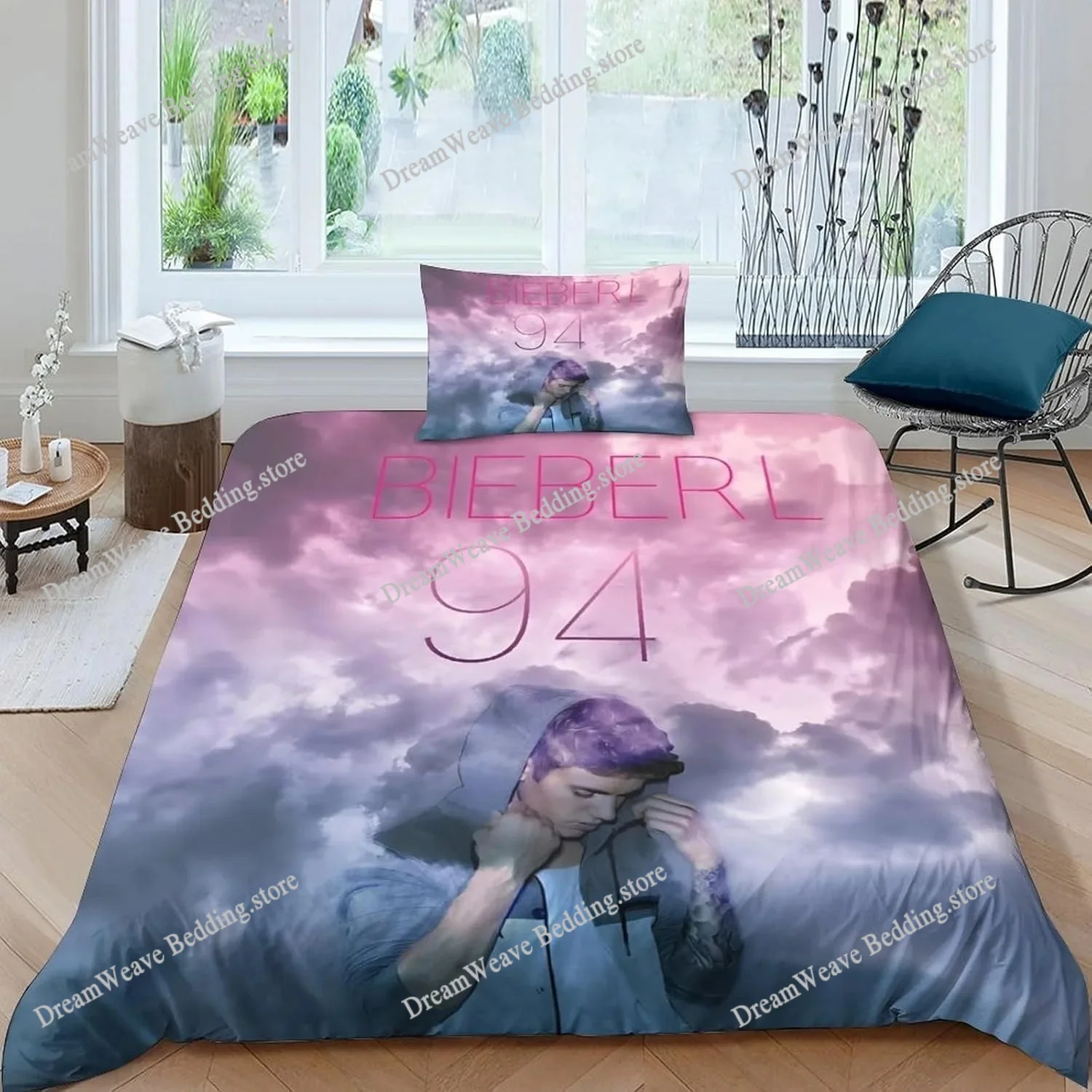 

Popular Singe Justin Bieber JBiebs Bedding Set Duvet Cover Bed Set Quilt Cover Pillowcase Comforter King Queen Size Boys Adult