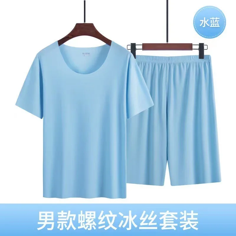 Men's Plus Size Ice Silk Short sleeved T-shirt Men's Summer Loose Mesh T-shirt Top Breathable Clothes view 4