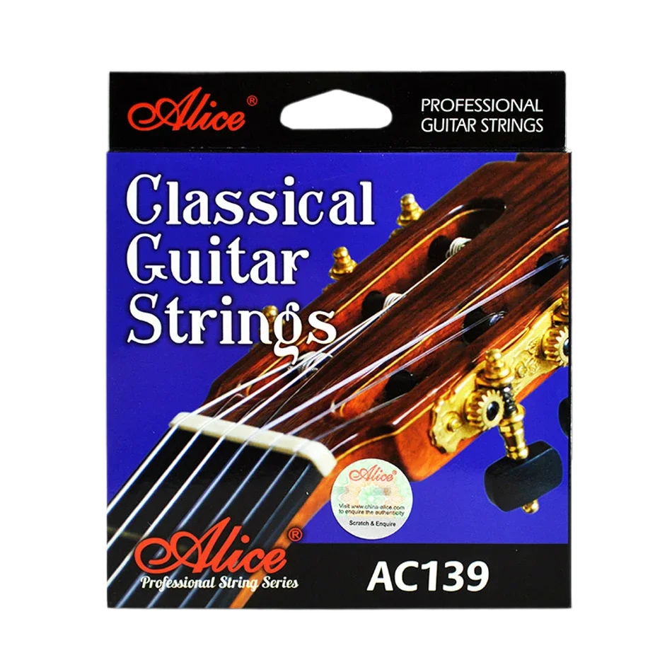 Alice Classical Guitar Strings Titanium Nylon Silver-plated 85/15 Bronze Wound 028 0285 inch Normal and Hard Tension AC139