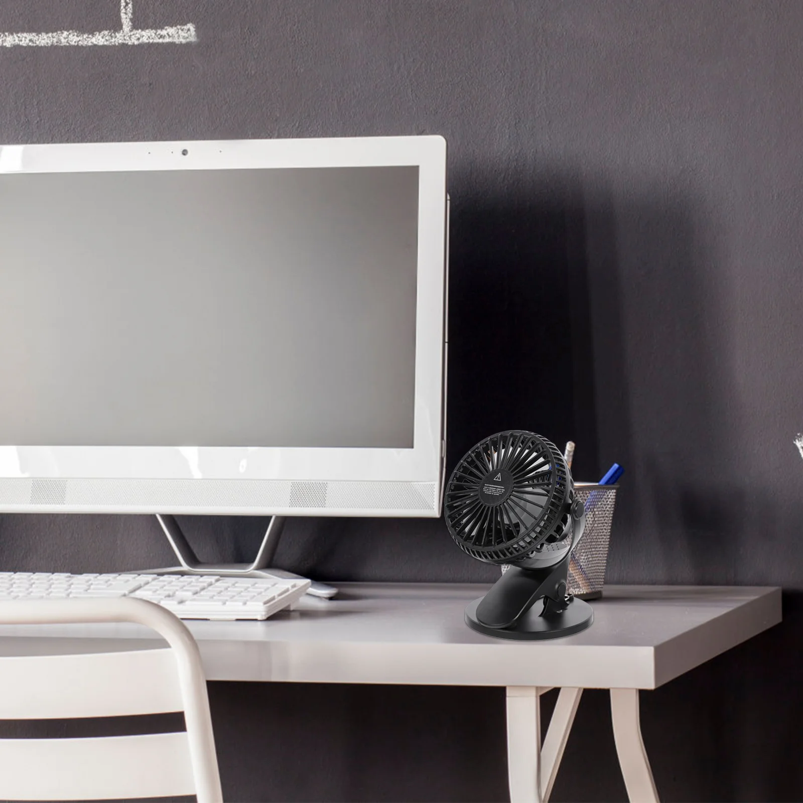 

USB Rechargeable Mini Fan Cat Ear Design Portable Slience Cooling Clip Fan for Home Office School Black
