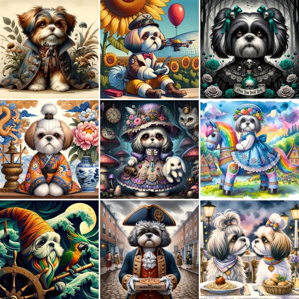 Animal Pet Dog DIY Paint By Numbers Complete Kit Oil Paints 50*70 Boards By Numbers Loft Wall Picture Crafts For Adults Wall Art