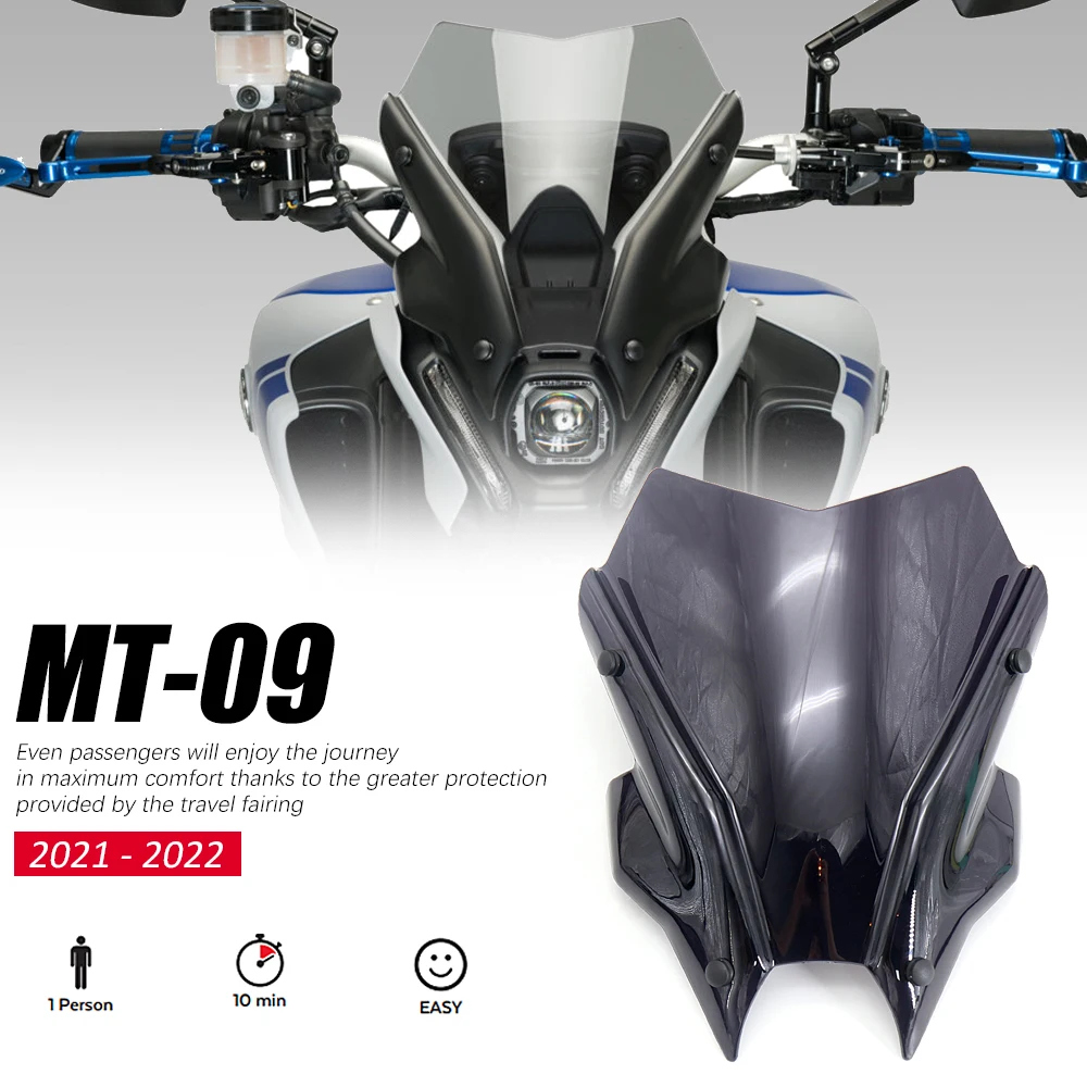 جديد لياماها MT-09 MT FZ 09 MT09 دراجة نارية الملحقات بجولة الرياضة الزجاج الأمامي الزجاج الأمامي قناع منحرف FZ-09 2021 2022