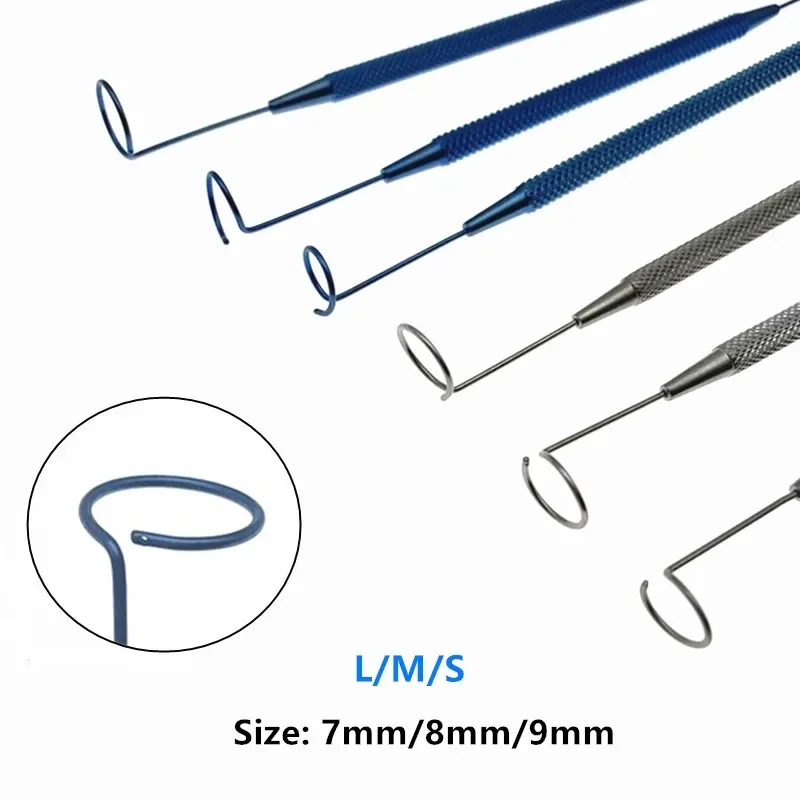 Titanium Stainless Steel double ended pigtail ophthalmic probe eye Veterinary Surgical Instruments