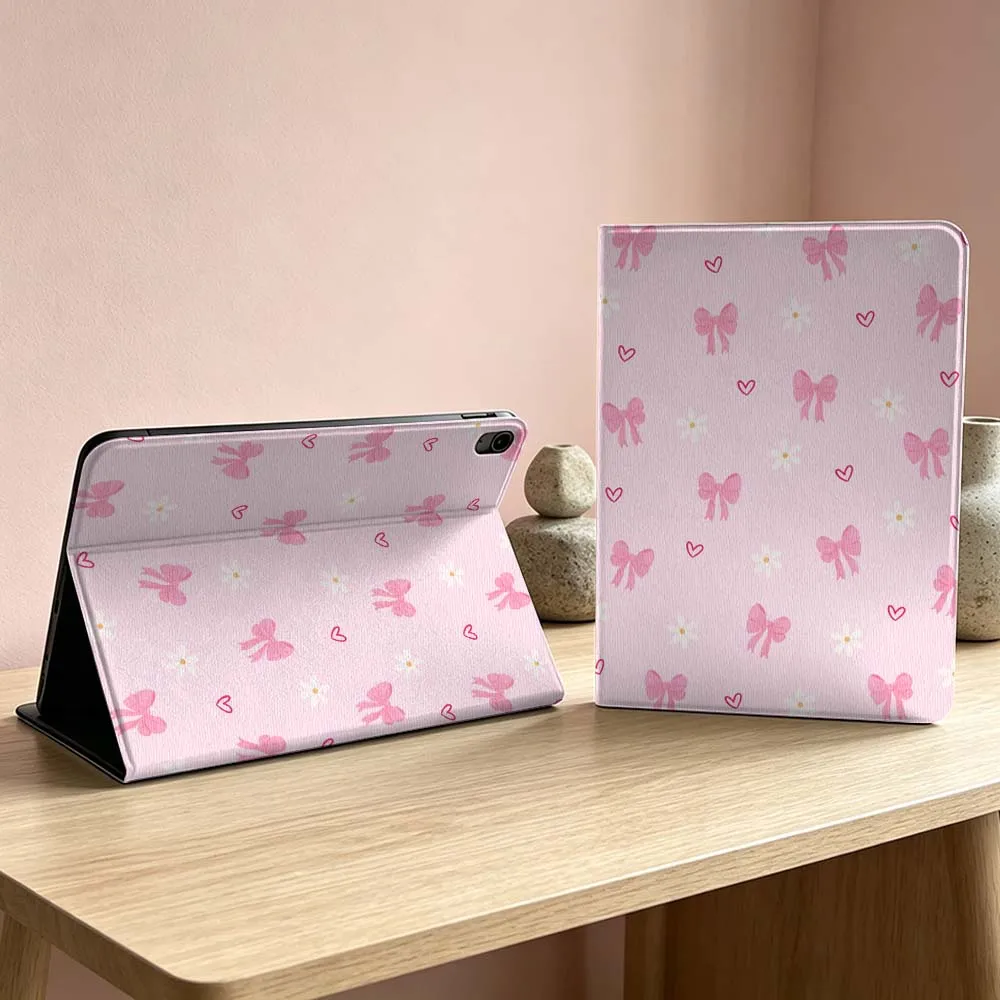 Pink bow pattern Soft For iPad Pro Air mini 7 6 5 4 3 2 1 9gen 8gen M5 M4 11th 10th A17 Pro A16 Inch Tablet Case