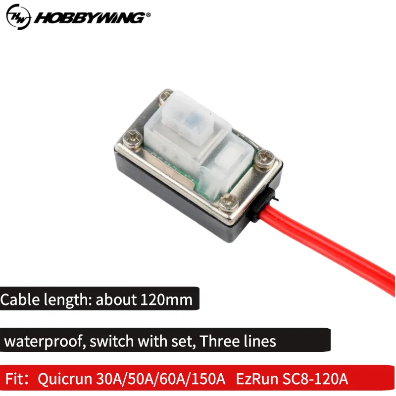 Original Hobbywing ESC Switch ON/OFF Waterproof for ESC EzRun MAX5 MAX6 MAX8 MAX10 QuicRun 1060 150A XeRun XR8 1/8 1/10 1/5 ESC