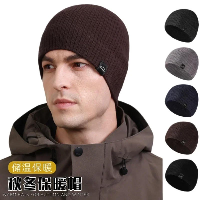 Men Knitted Beanie Hat Autumn Winter Thin Warm Stretchy Skull Cap Slouchy Pullover Headwear Soft Touch Outdoor Cold Weather Cap