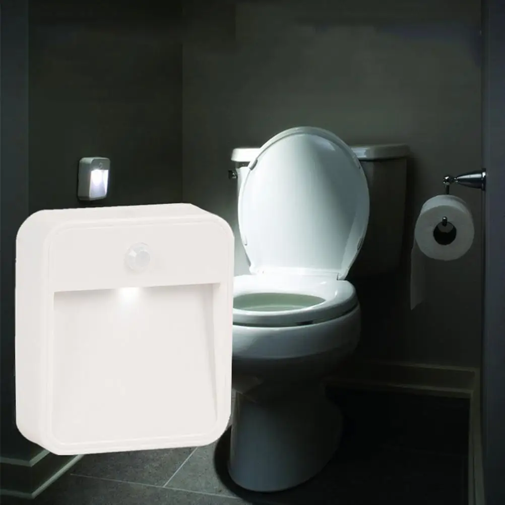 2 Pcs LED Motion Sensor Night Light Automatic Induction Energy Saving Operated Closet Hallway Stairs Bathroom