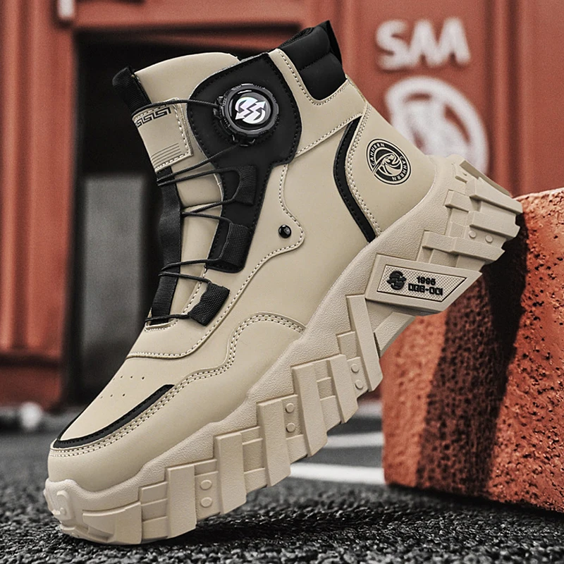 أحذية الخريف للرجال أحذية قصيرة عالية الجودة أحذية جلدية عادية موضة أحذية الكاحل الصحراء