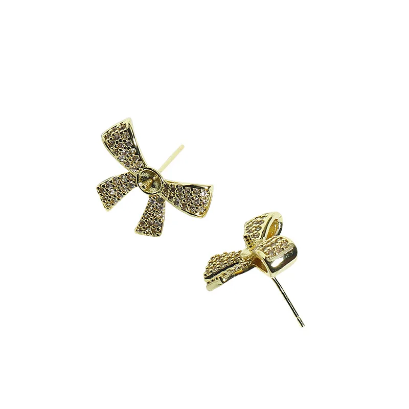 

1 пара позолоченных медных серег-гвоздиков E235 с жемчугом и серебряной иглой S925, фурнитура для изготовления ювелирных изделий, аксессуары для DIY украшений