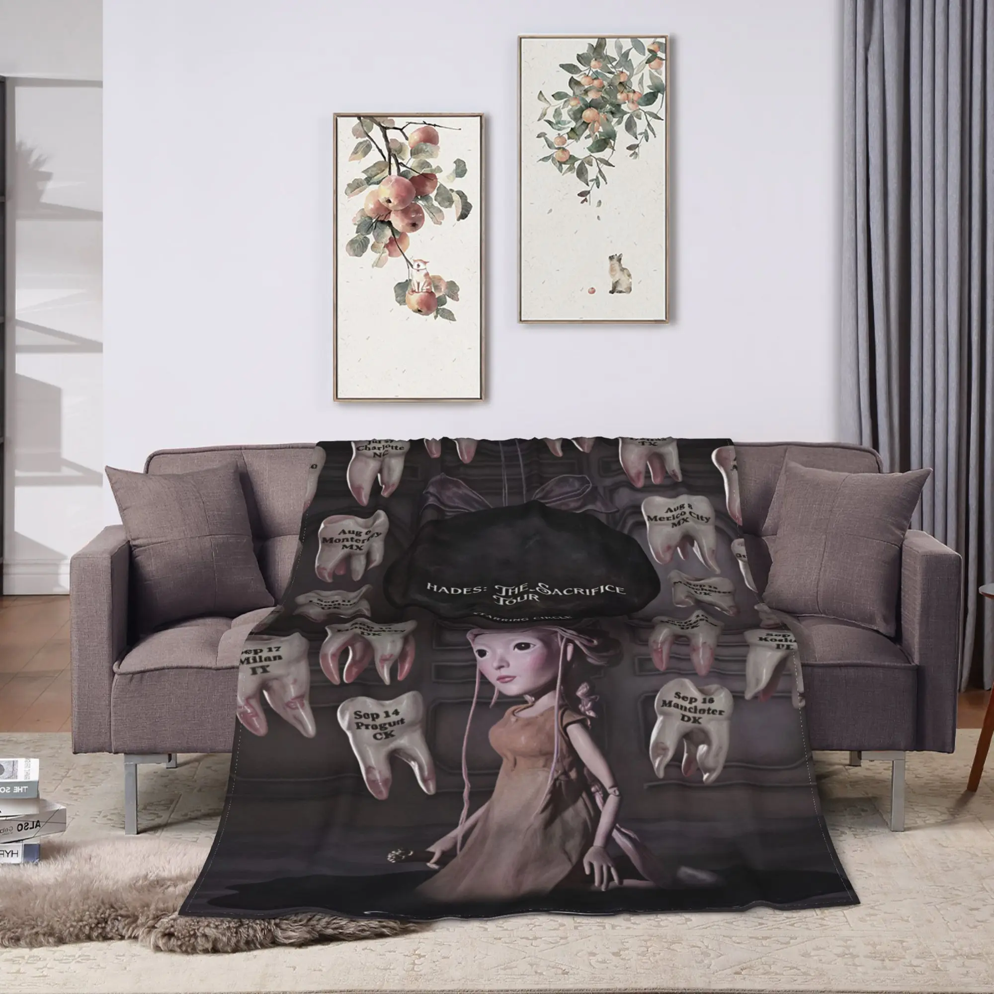 Warm Soft Blanket Camping Melanie Martinez Heads  Throw Blanket  Flannel Bedspread For Living Room Fluffy Sofa Bed Cover