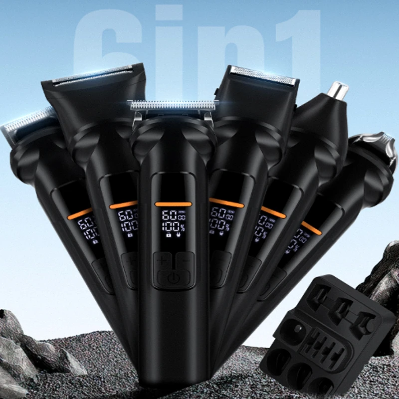 Mens Body Hair Trimmer 4 in 1 IPX6 Waterproof Pubic & Groin Shave Electric Grooming Kit for Men Nose Beard Trimmer USB Charge