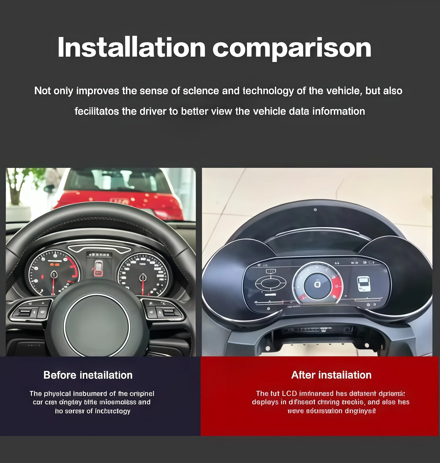 Car Dashboard Digital Cluster For Audi A3 2014-2020 LCD Instrument Panel Virtual Cockpit Speedometer Auto Meter Screen Head Unit
