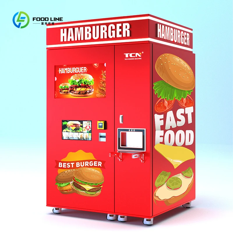Smart Touch Screen Vending Machine Hot Food Hamburger Vending Machines for Sale