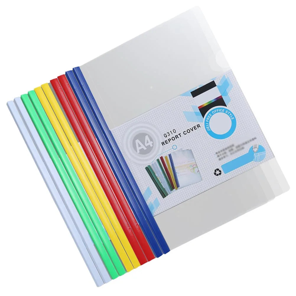 20 pçs barra deslizante pastas de arquivo de plástico transparente a4 suporte de papel antiderrapante organizador de documentos para escola escritório casa conferência