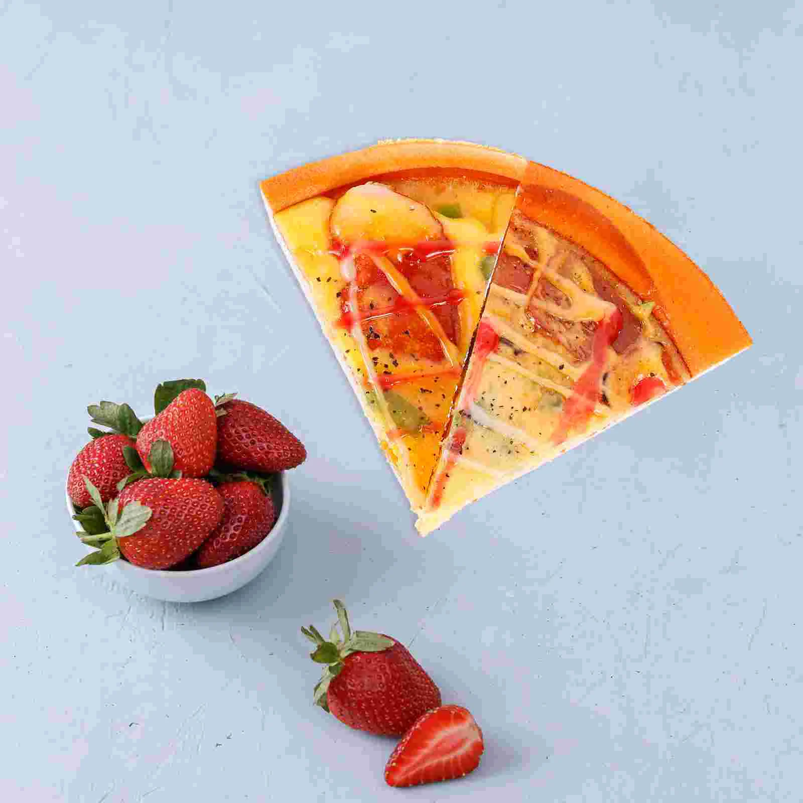 2 Pcs Simulation Pizza Slice Decor Display Model Realistic Rye Replica Pu Artificial Prop