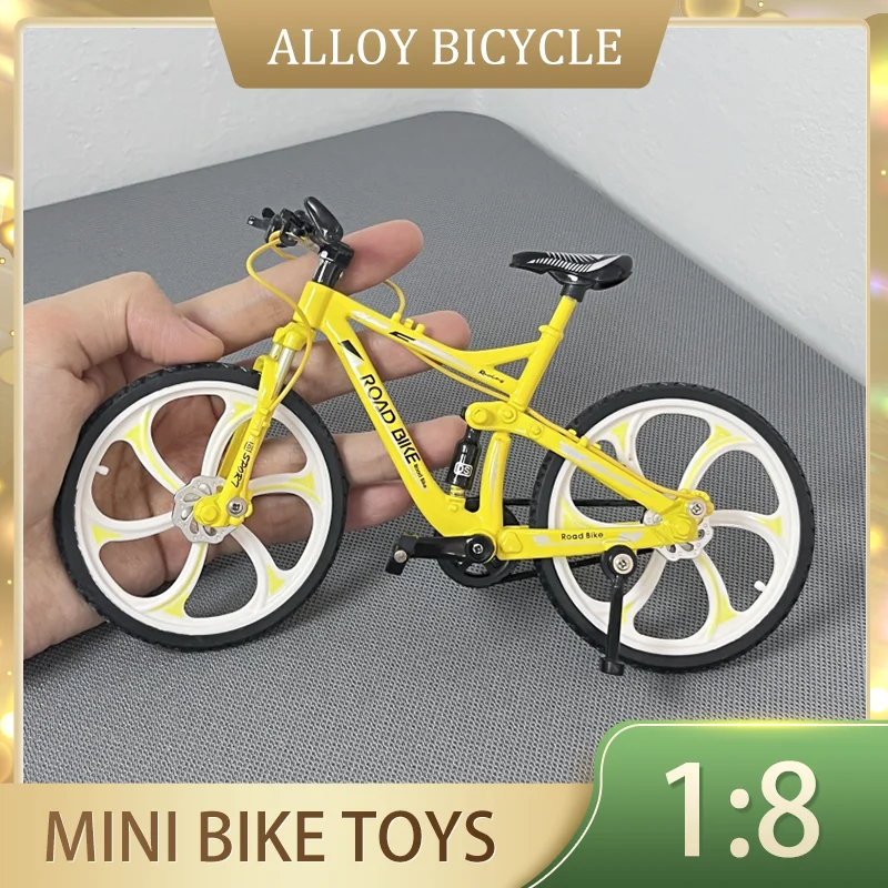 1:8 Model Alloy Bicycle Diecast Racing Finger Mountain Bike Model Metal Simulation Collection Pocket Bicycle Boys Toys