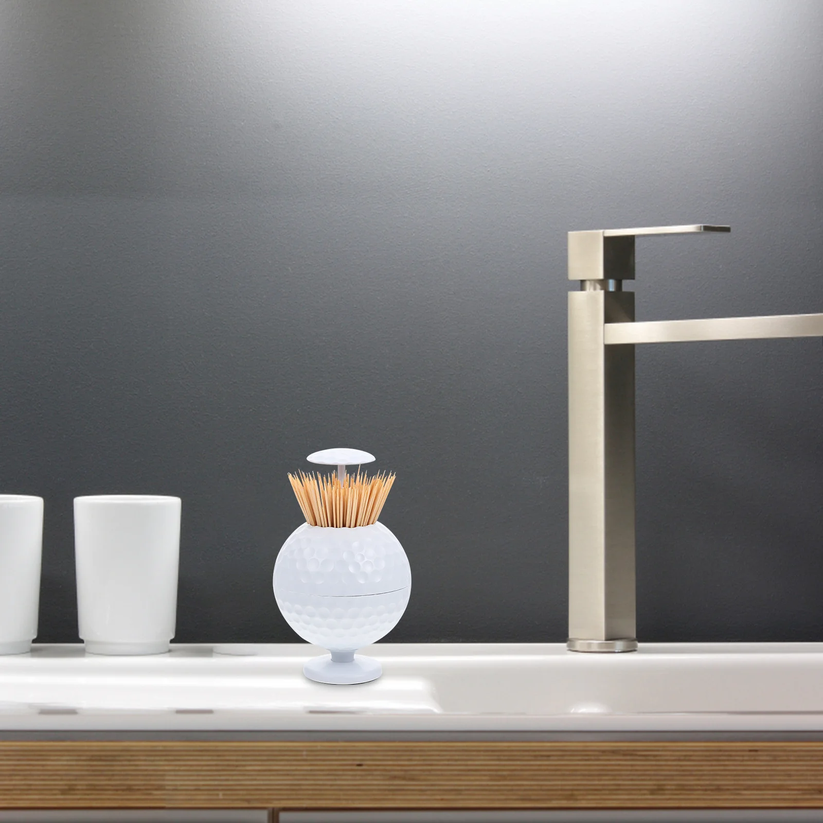 

Plastic Golfing Adornment Decorative Press Type Toothpick Holder for Home Kitchen Restaurant Office Tabletop Toothpick