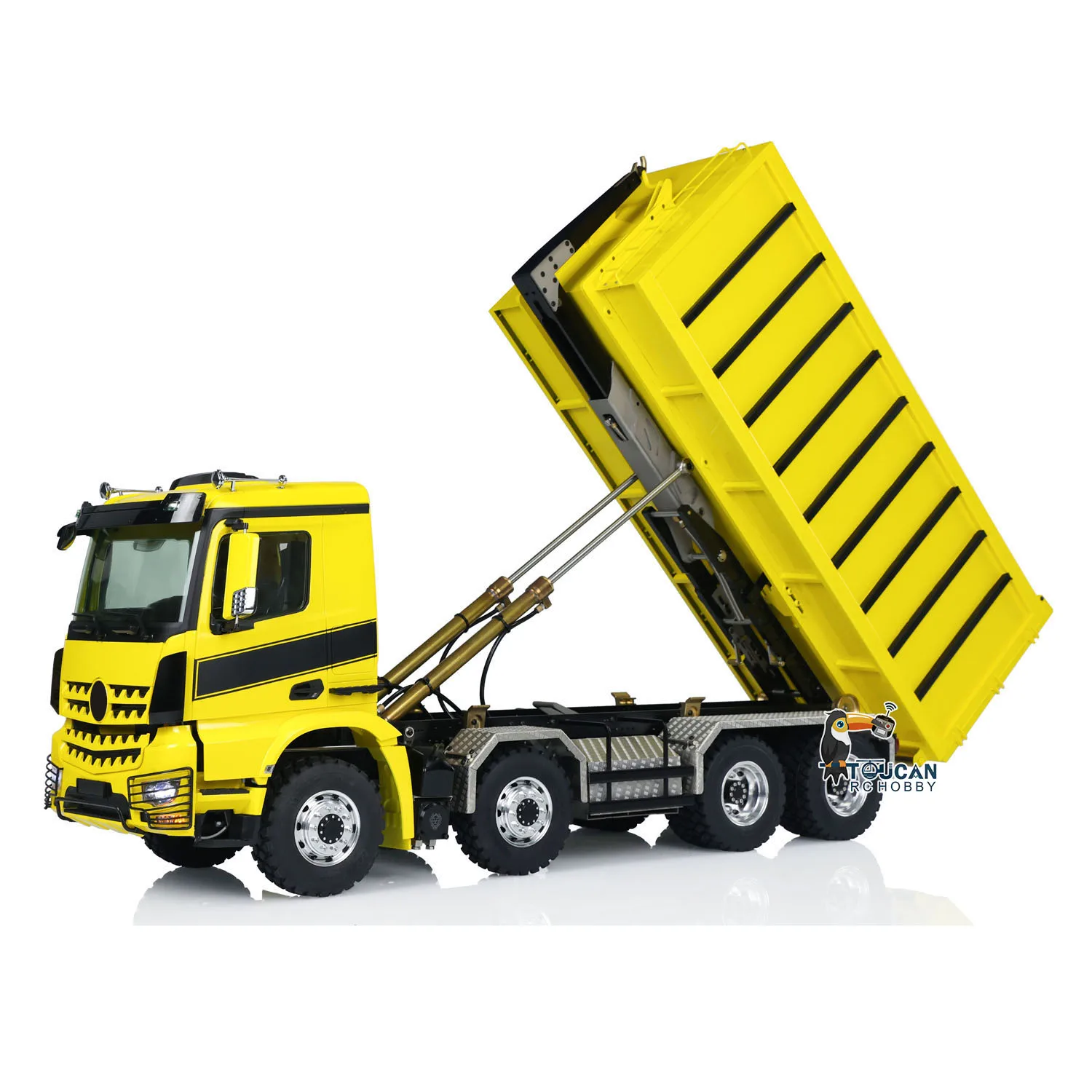 ใหม่ LESU 1/14 ไฮดรอลิก RC รถบรรทุก 3363 โลหะ Roll On/Off Tipper 8x8 ถังขยะรถ RTR I6S แสงเสียงระบบ RC ของเล่นรุ่น