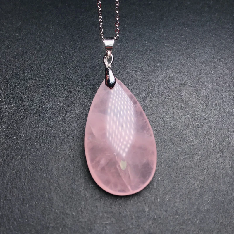 Natural Rose Quartz Pendants Real Gemstone Drop Water 20*35mm for Women Wife Lady Party Birthday Nice Jewelry Gift