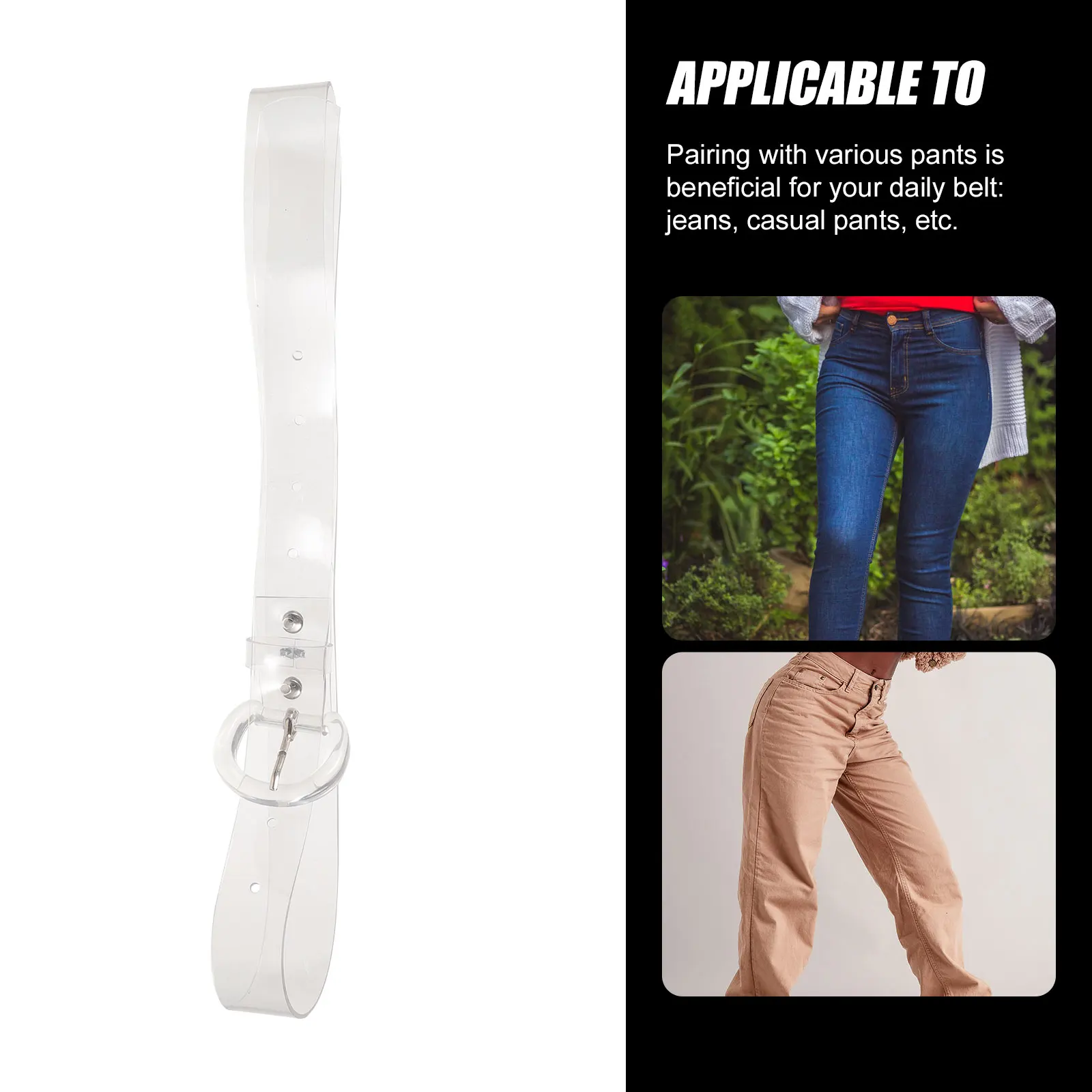 

Transparent Waist Belt Lightweight Breathable Buckle Design For Women Casual Wear Jeans Dress Accessories