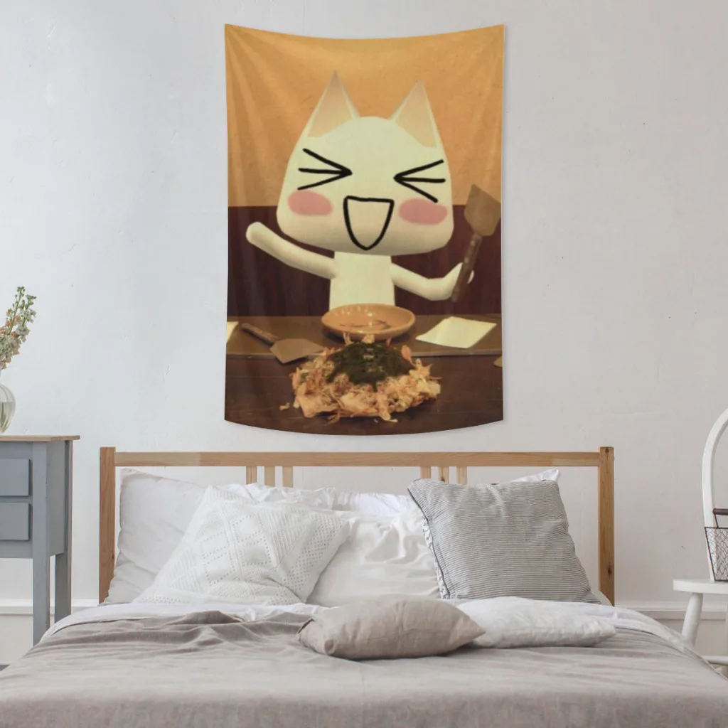 Inoue Toro Cute Cat Tapestries   Room Decoration Items Home Décor Bedroom Wall Decorating Cloth