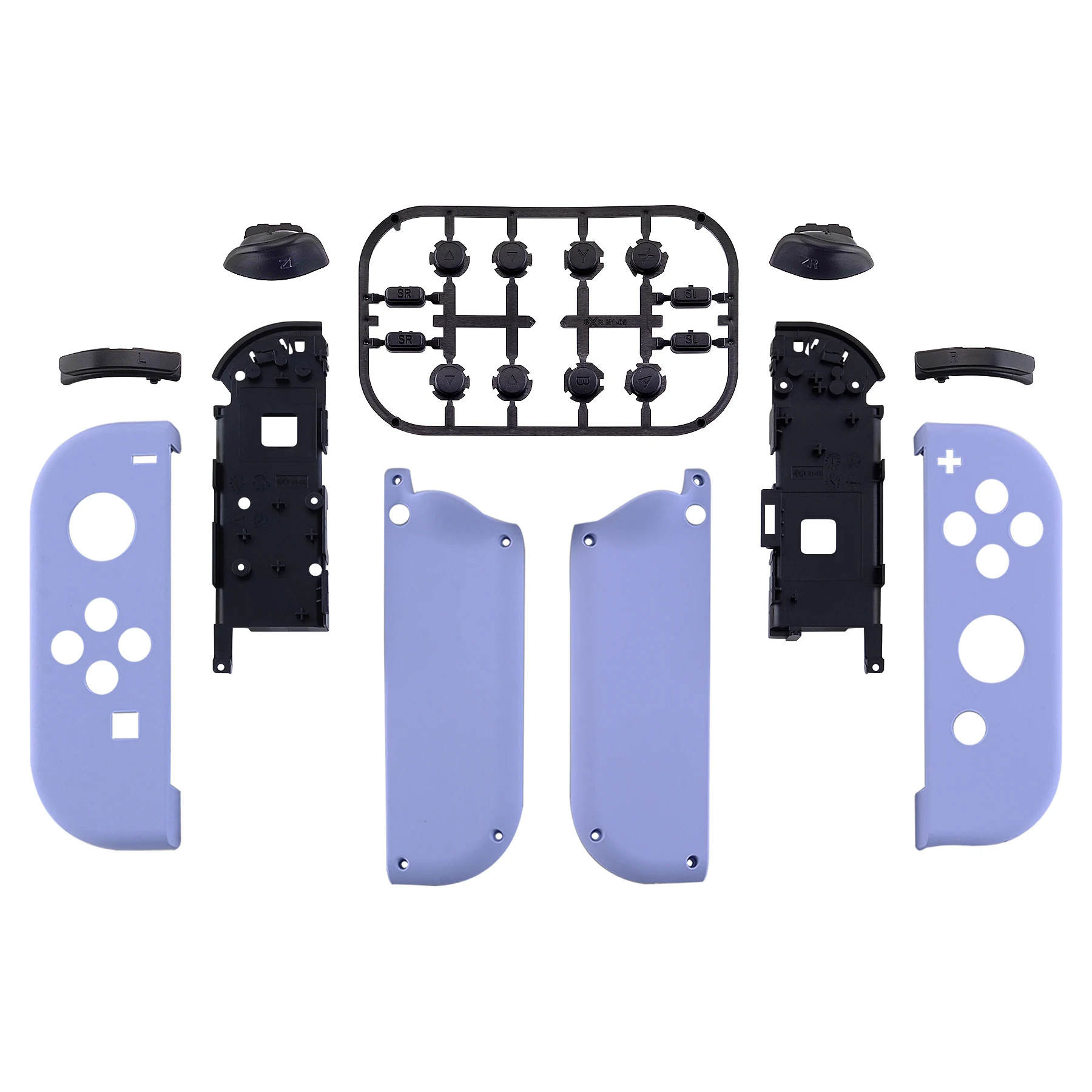 eXtremeRate Custom Controller Housing With Full Set Button Replacement Shell for NS Switch & OLED JoyCon - Light Violet