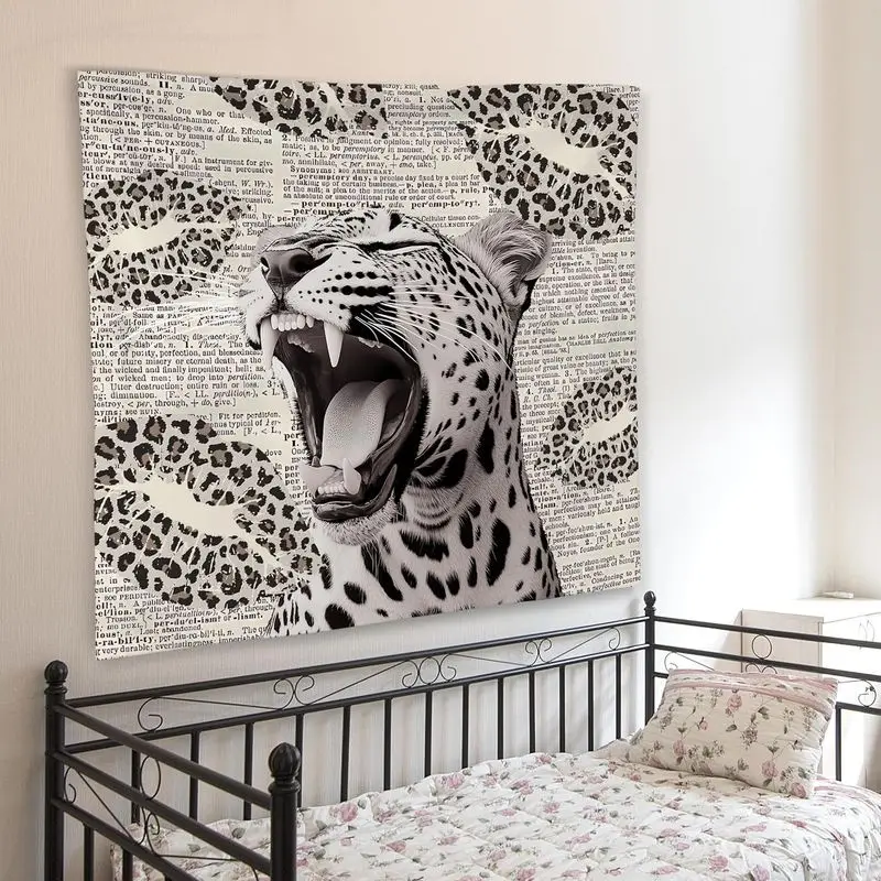 VIKAMA Trendy Wildlife Tapestry Western Style Aesthetic Wall Hanging Bedroom Dormitory Female Room Party Home Decoration