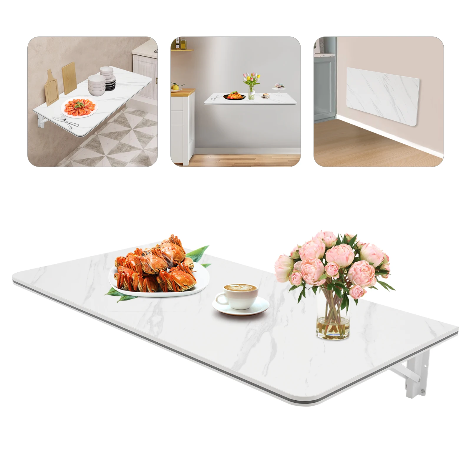 

Wall-mounted Foldable Table Folding Wall Desk Wall Foldable Shelf Kitchen Multifunctional Eating Household Small Dining Table