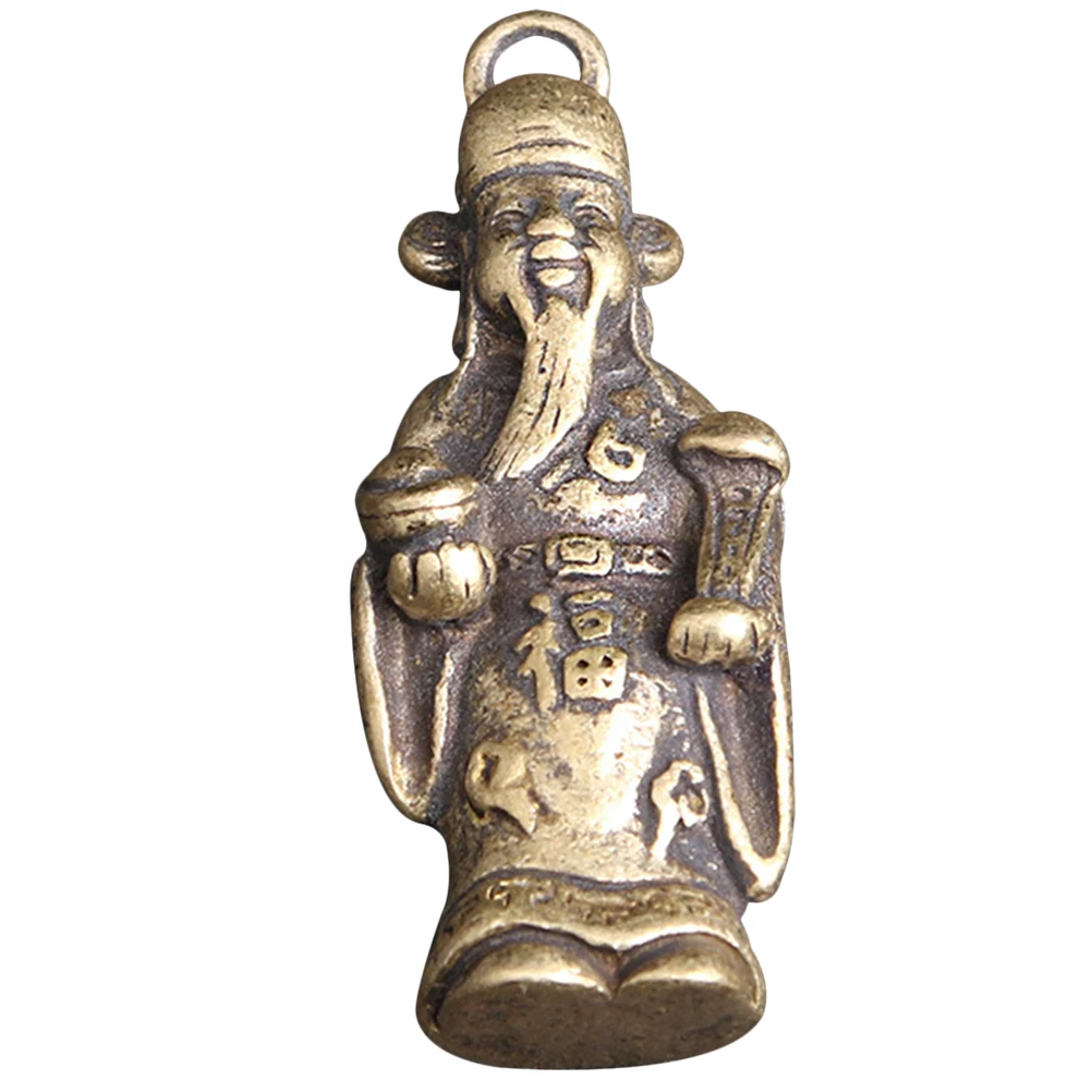 

God of Wealth Ornament Retro Metal Keychain Pendants DIY Decorative Charms Vintage Creative Jewelry Accessories Unique Handmade