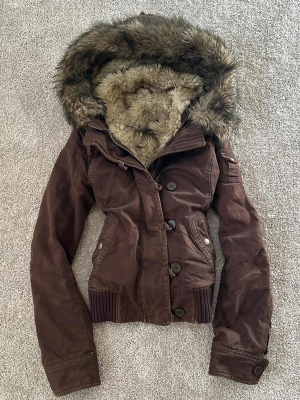 

Винтажная парка Pakaya Girl Thiened Fce на подкладке с капюшоном Jaet, женское осенне-зимнее пальто в стиле ретро, обычное све