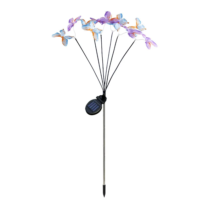 Solar-powered Butterfly Ground Insert Light, Artificial Flower Butterfly Light, Outdoor Waterproof Garden Lawn LED Light